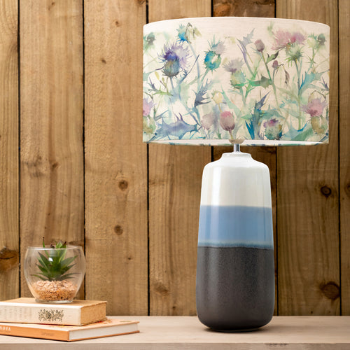 Floral Blue Lighting - Cirsium Eva & Nama Complete Table Lamp Sky/Damson Voyage Maison