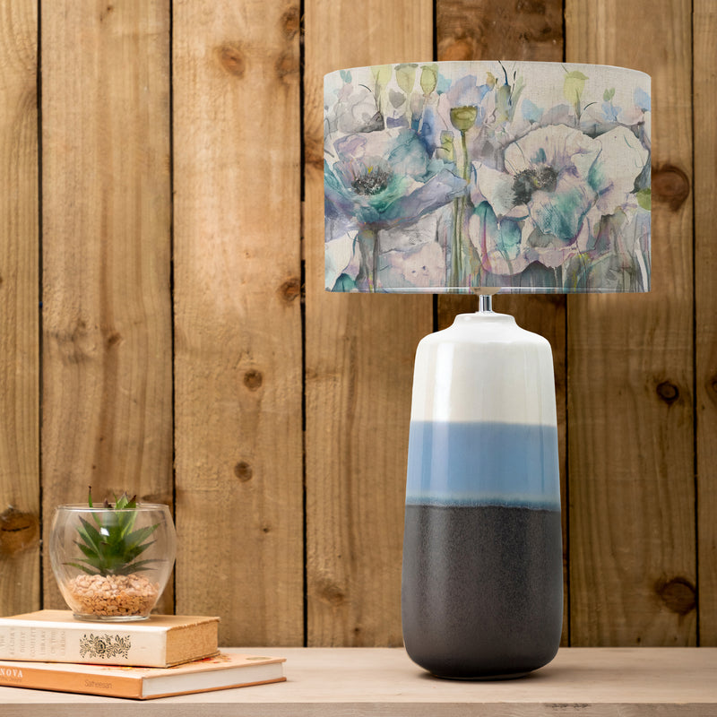 Floral Blue Lighting - Papavera Eva & Nama Complete Table Lamp Sky/Veronica Voyage Maison