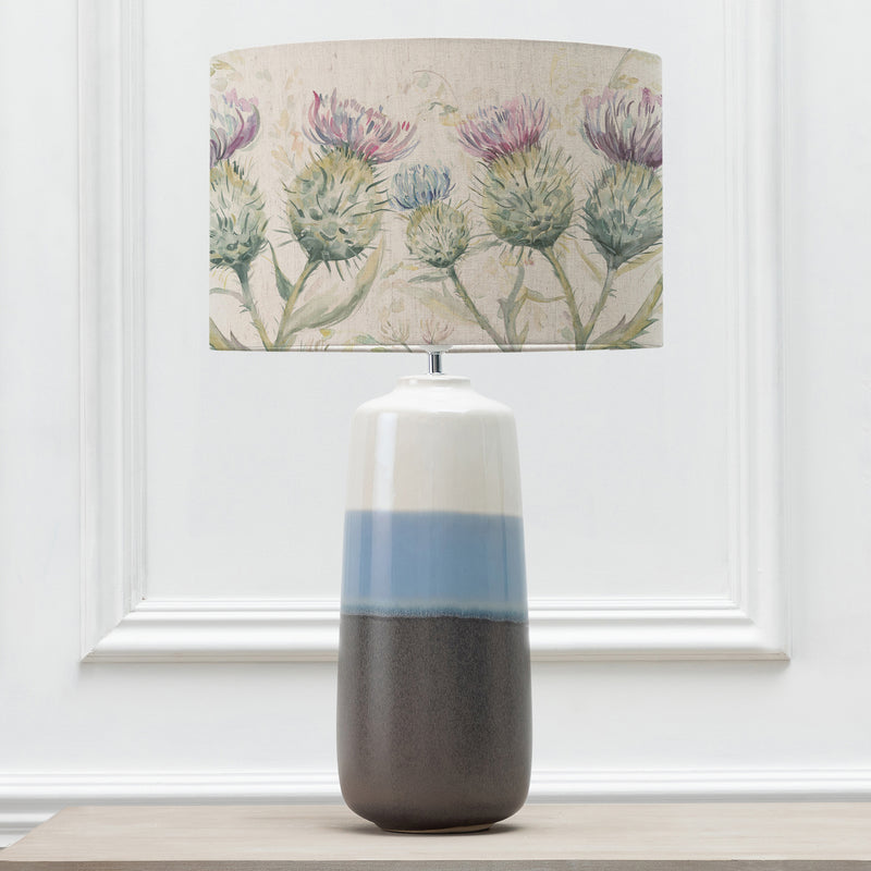 Floral Blue Lighting - Thistle Glen Eva & Nama Complete Table Lamp Sky/Linen Voyage Maison