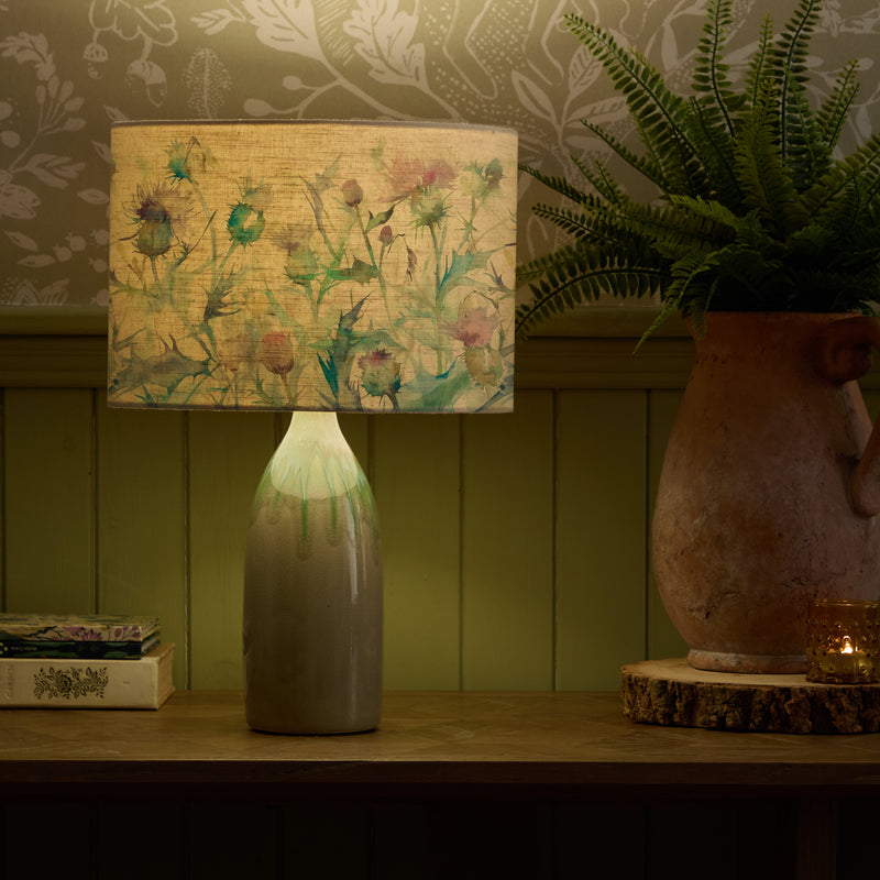 Floral Green Lighting - Cirsium Eva & Narvi Complete Table Lamp Jade/Damson Voyage Maison