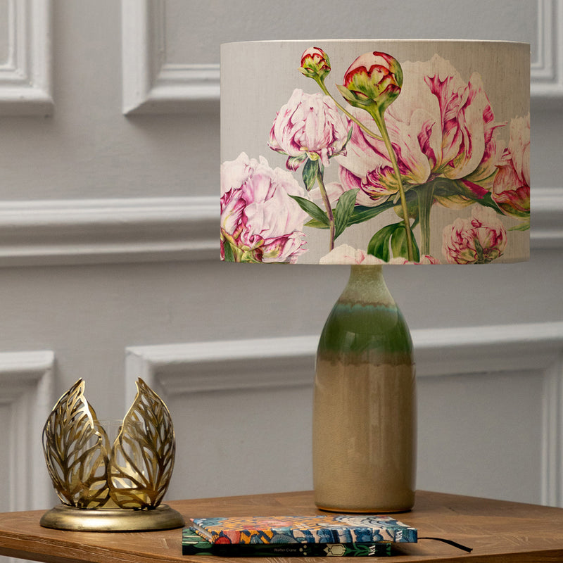 Floral Green Lighting - Narvi  & Heligan Eva  Complete Table Lamp Jade/Fuchsia Marie Burke