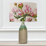 Floral Green Lighting - Narvi  & Heligan Linen Eva  Complete Table Lamp Jade/Fuchsia Marie Burke