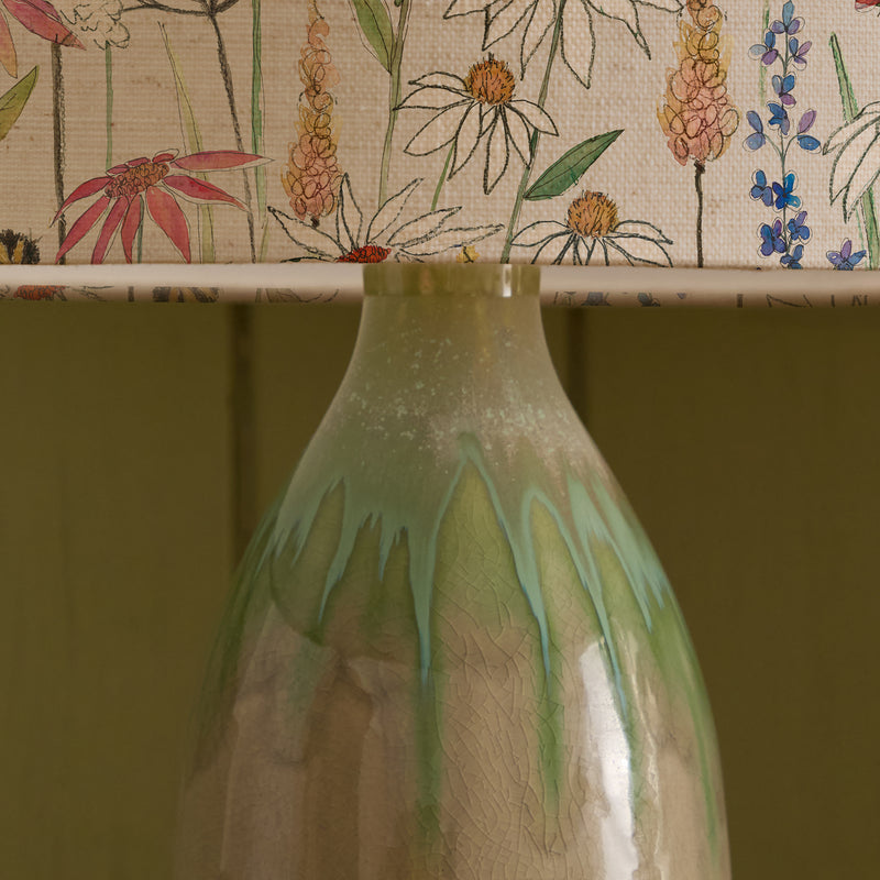 Floral Green Lighting - Hermione Eva & Narvi Complete Table Lamp Jade/Linen Voyage Maison