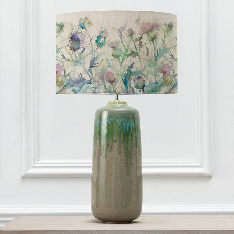 Floral Green Lighting - Cirsium Eva & Neo Complete Table Lamp Jade/Damson Voyage Maison