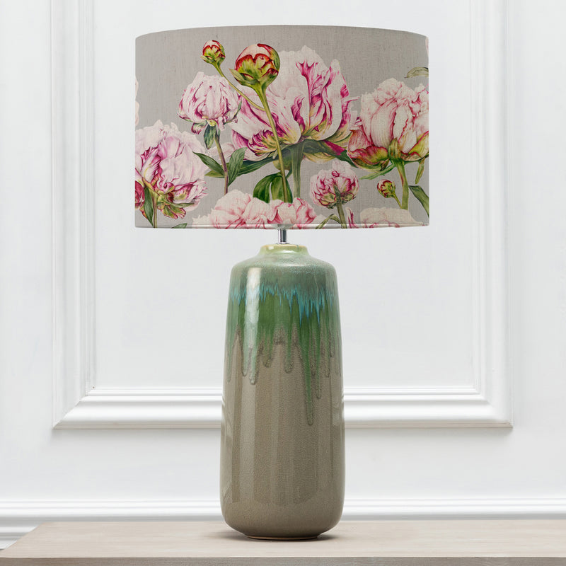 Floral Green Lighting - Heligan Eva & Neo Complete Table Lamp Jade/Fuchsia Marie Burke