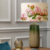 Floral Green Lighting - Heligan Linen Eva & Neo Complete Table Lamp Jade/Fuchsia Marie Burke