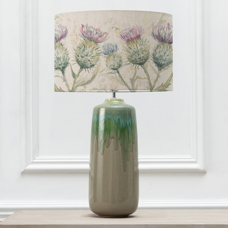 Floral Green Lighting - Thistle Glen Eva & Neo Complete Table Lamp Jade/Linen Voyage Maison