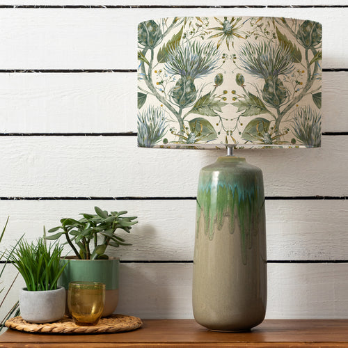 Floral Green Lighting - Neo  & Varys Eva  Complete Table Lamp Jade/Lichen Linen Voyage Maison