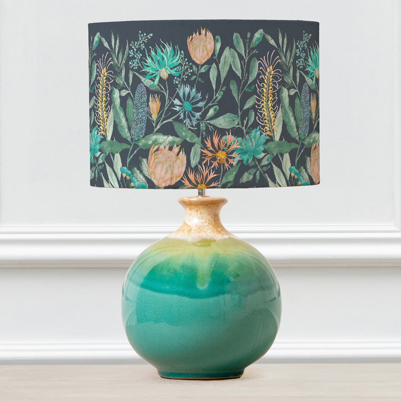 Floral Blue Lighting - Neso  & Fortazela Eva  Complete Table Lamp Aqua/Sapphire Voyage Maison