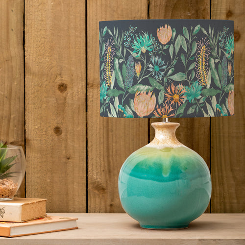 Floral Blue Lighting - Neso  & Fortazela Eva  Complete Table Lamp Aqua/Sapphire Voyage Maison