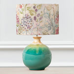 Floral Blue Lighting - Neso  & Hedgerow Eva  Complete Table Lamp Aqua/Linen Voyage Maison