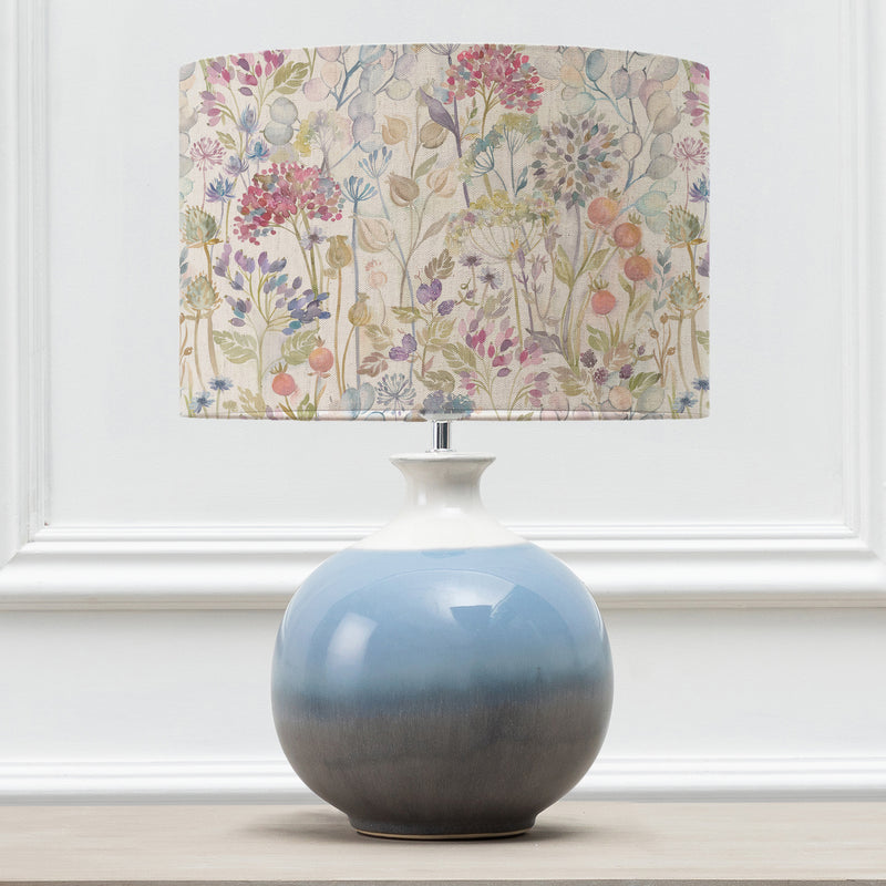 Floral Blue Lighting - Hedgerow Eva & Neso Complete Table Lamp Sky/Linen Voyage Maison