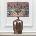 Floral Gold Lighting - Ahura Eva & Olywn Complete Table Lamp Glass/Mauve Voyage Maison