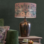 Floral Gold Lighting - Olywn  & Ahura Eva  Complete Table Lamp Glass/Mauve Voyage Maison