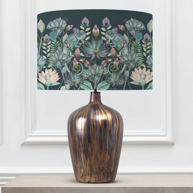 Floral Gold Lighting - Osawi Eva & Olywn Complete Table Lamp Glass/Emerald Voyage Maison