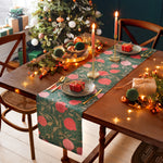 Floral Green Kitchen - Pomegranate Trending Table Runner + Placemat Green Paoletti