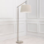 Plain Grey Lighting - Quintus  & Plain Quintus Taper  Complete Floor Lamp Grey/Linen Additions