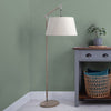 Plain Grey Lighting - Quintus  & Plain Quintus Taper  Complete Floor Lamp Grey/Linen Additions