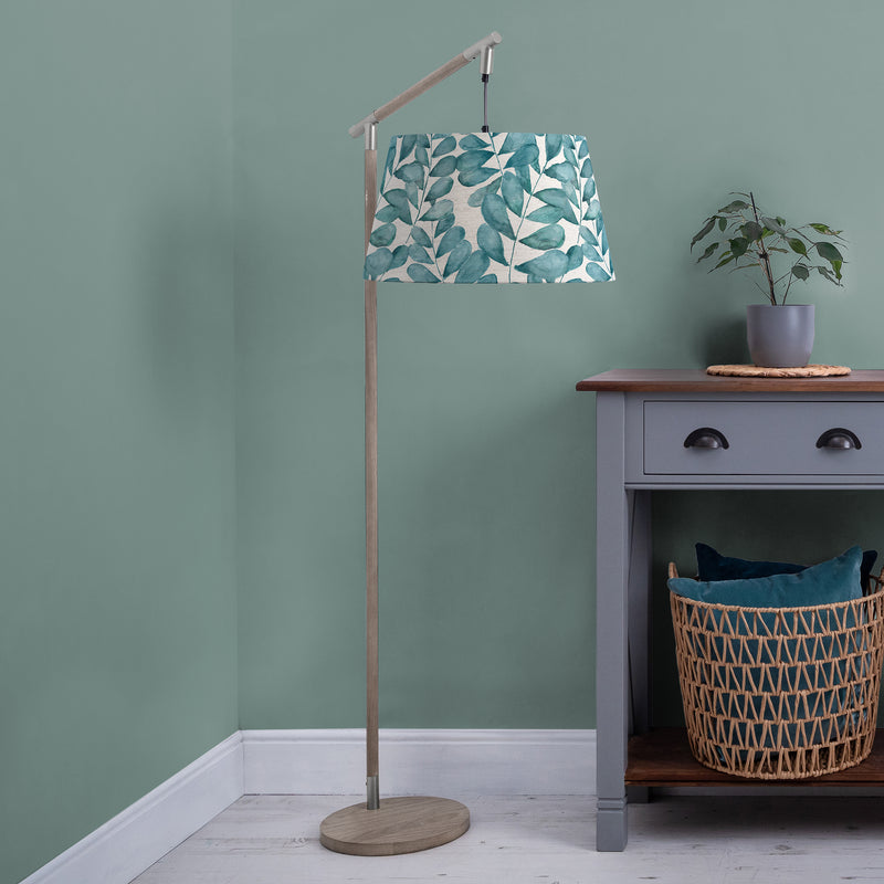 Floral Grey Lighting - Rowan Quintus Taper & Quintus Complete Floor Lamp Grey/Aqua Additions