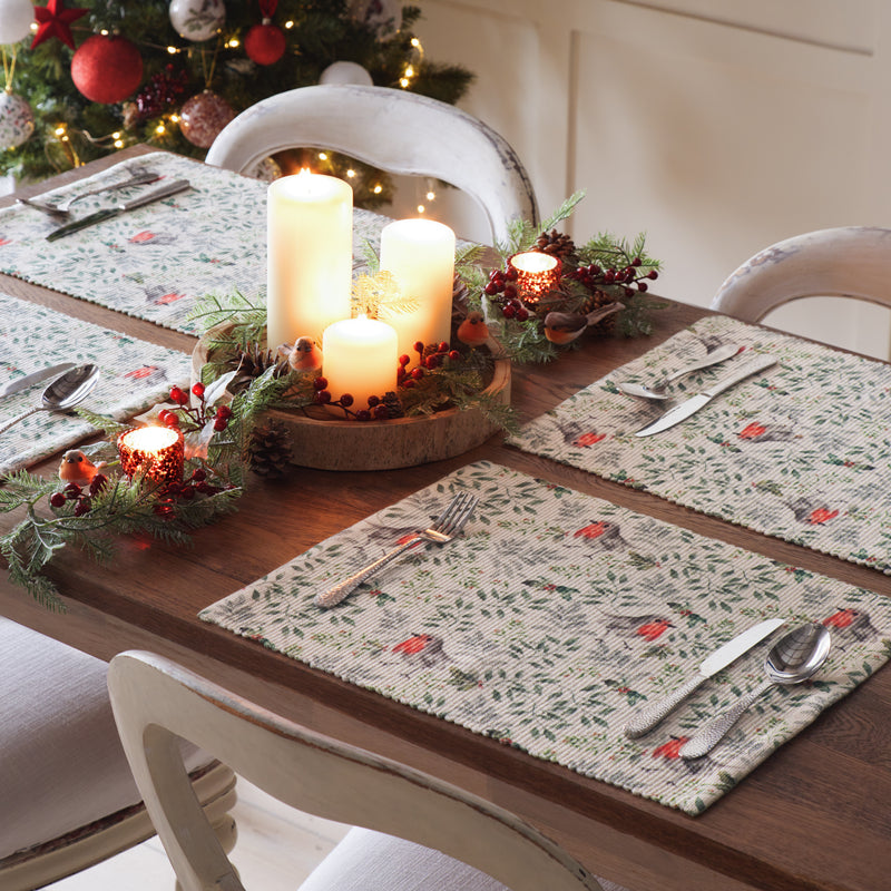 Animal Green Kitchen - Robin Digitally Printed Table Runner + Placemat Green Evans Lichfield