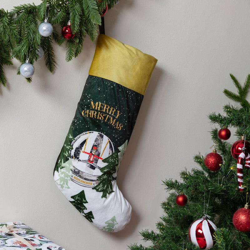 Showtime Printed Velvet Xmas Stocking + Sack Multicolour