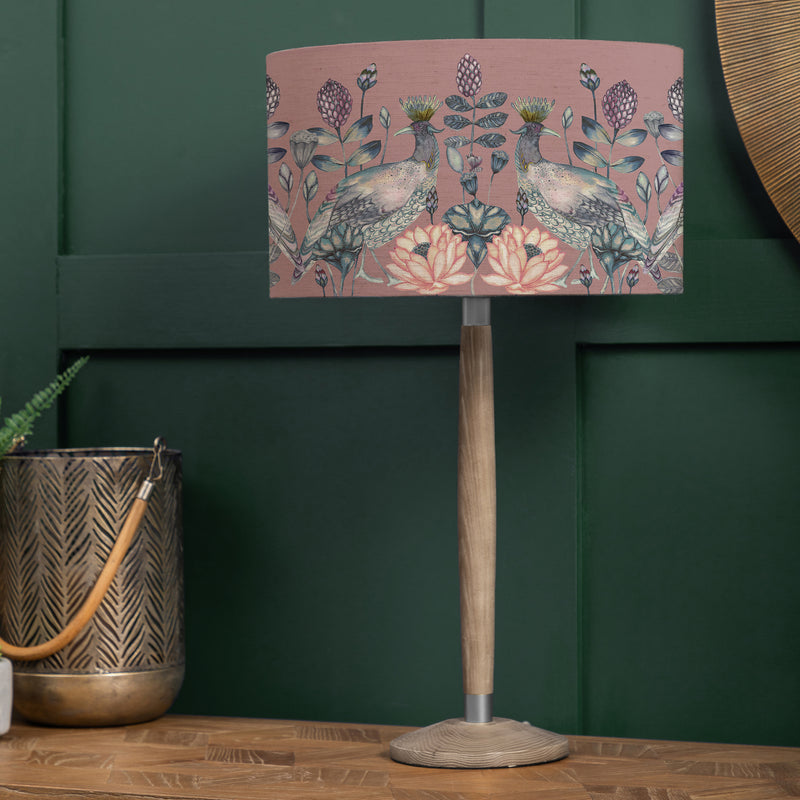 Floral Grey Lighting - Ahura Eva & Solensis Complete Table Lamp Grey/Mauve Voyage Maison