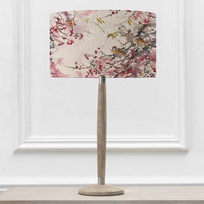 Floral Grey Lighting - Brushwood Eva & Solensis Complete Table Lamp Grey/Blossom Darren Woodhead