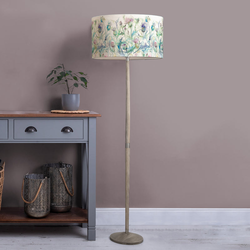 Floral Grey Lighting - Cirsium Eva & Solensis Complete Floor Lamp Grey/Damson Voyage Maison