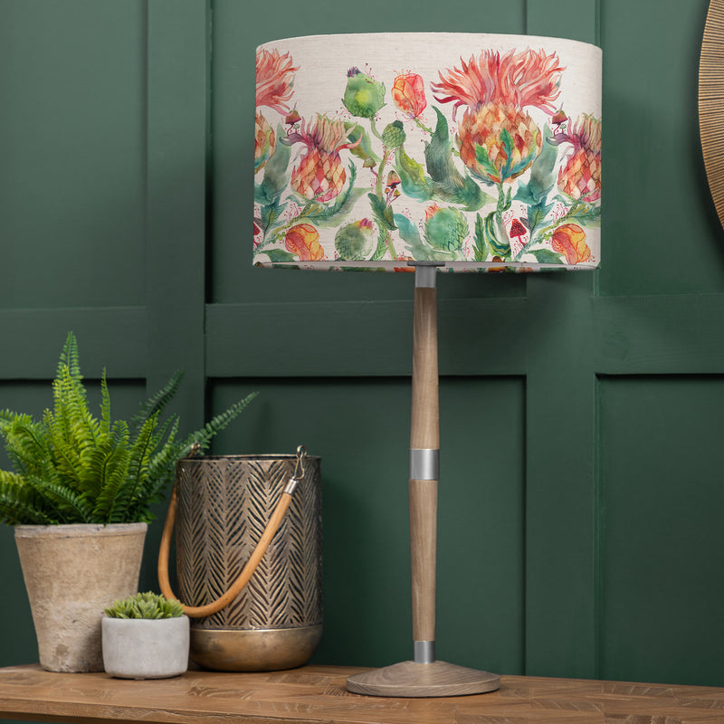 Floral Grey Lighting - Enchanting Thistle Eva & Solensis Complete Table Lamp Grey/Marigold Voyage Maison