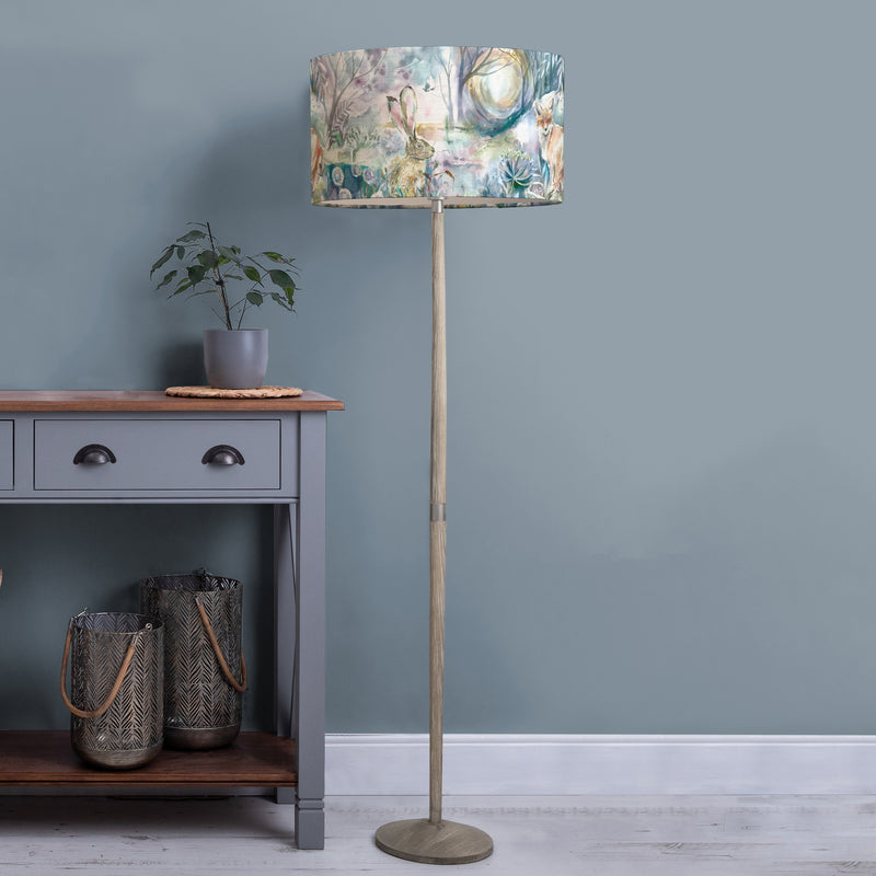 Animal Grey Lighting - Fox And Hare Eva & Solensis Complete Floor Lamp Grey/Linen Voyage Maison