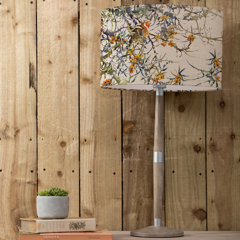 Floral Grey Lighting - Hawthorn Eva & Solensis Complete Table Lamp Grey/Olive Darren Woodhead