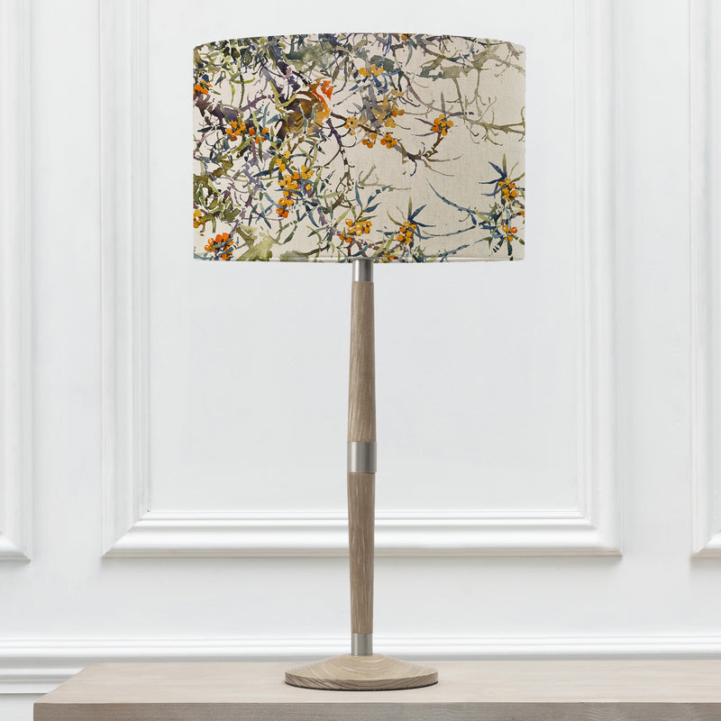 Floral Grey Lighting - Hawthorn Eva & Solensis Complete Table Lamp Grey/Olive Darren Woodhead