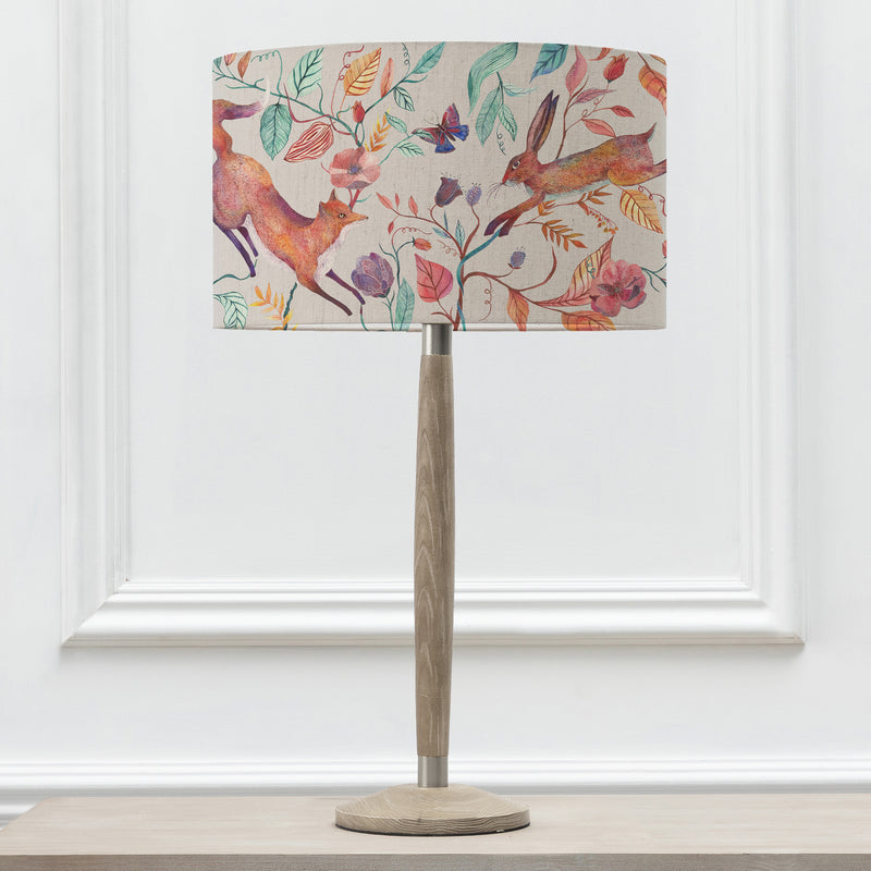 Animal Grey Lighting - Leaping Into The Fauna Eva & Solensis Complete Table Lamp Grey/Linen Voyage Maison