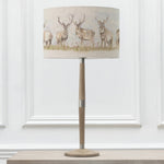 Animal Grey Lighting - Moorland Stag Eva & Solensis Complete Table Lamp Grey/Linen Voyage Maison