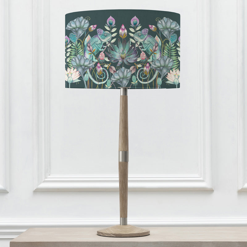 Floral Grey Lighting - Solensis Tall & Osawi Eva  Complete Table Lamp Grey/Emerald Voyage Maison