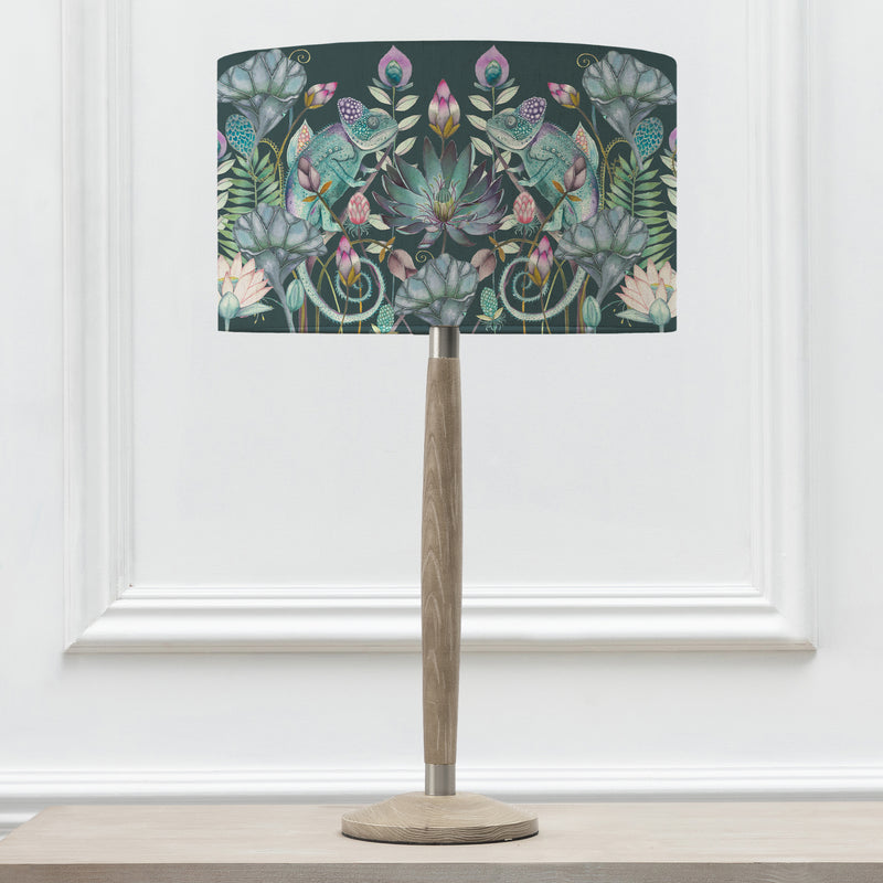 Floral Grey Lighting - Osawi Eva & Solensis Complete Table Lamp Grey/Emerald Voyage Maison