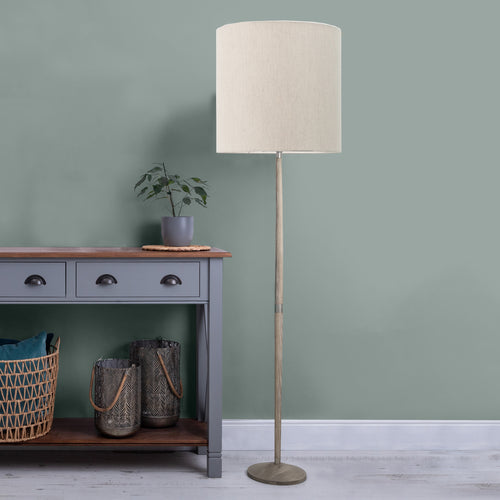 Plain Grey Lighting - Plain Anna & Solensis Complete Floor Lamp Grey/Linen Additions