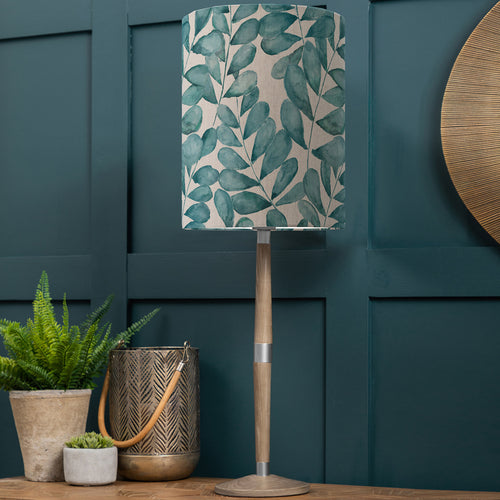 Floral Grey Lighting - Solensis Tall & Rowan Anna  Complete Table Lamp Grey/Aqua Additions