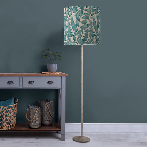 Floral Grey Lighting - Rowan Anna & Solensis Complete Floor Lamp Grey/Aqua Additions