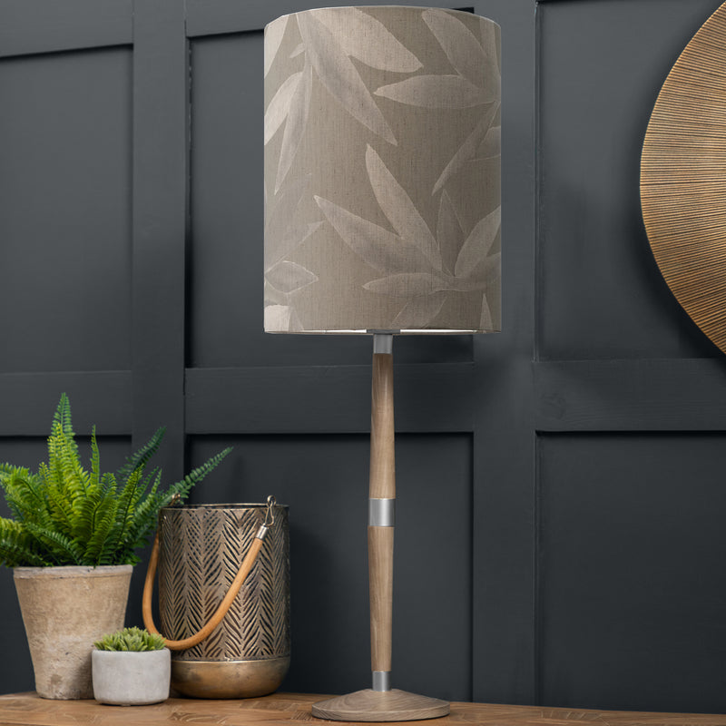 Floral Grey Lighting - Silverwood Anna & Solensis Complete Table Lamp Grey/Snow Additions