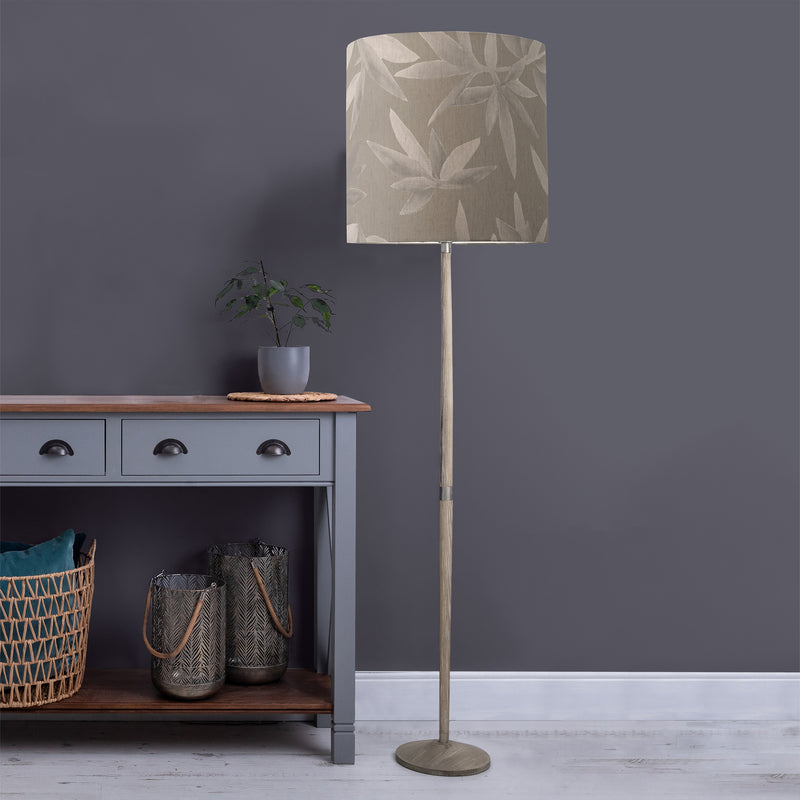 Floral Grey Lighting - Silverwood Anna & Solensis Complete Floor Lamp Grey/Snow Additions