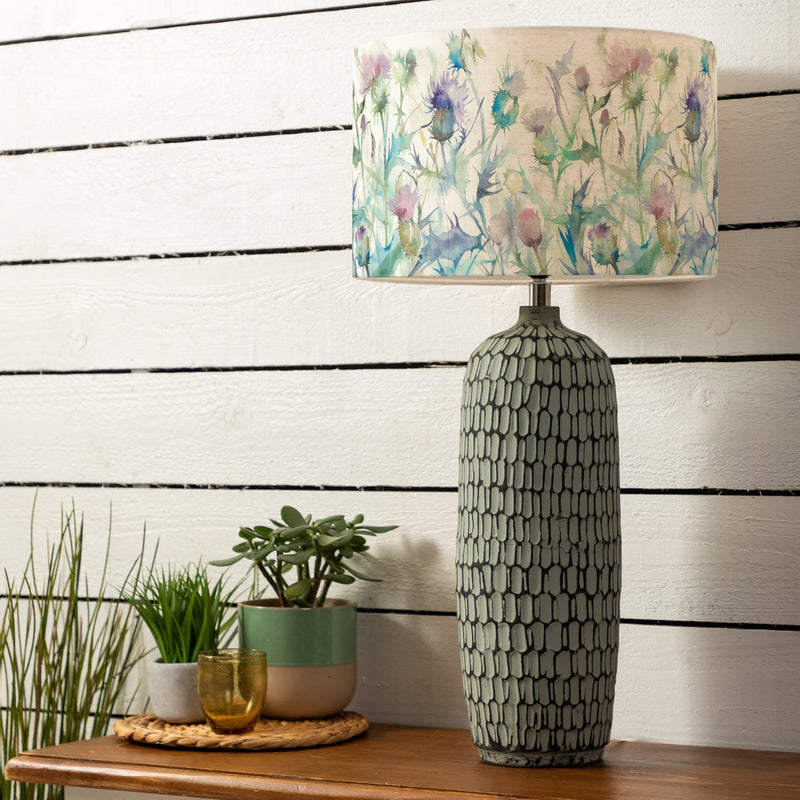 Floral Green Lighting - Cirsium Eva & Stornoway Complete Table Lamp Damson Voyage Maison