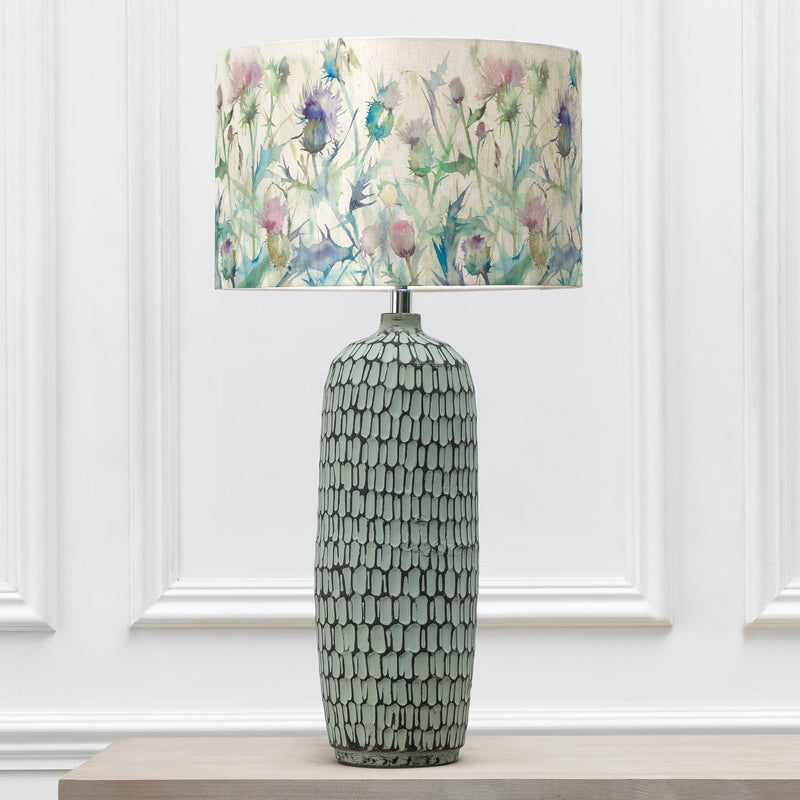 Floral Green Lighting - Cirsium Eva & Stornoway Complete Table Lamp Damson Voyage Maison