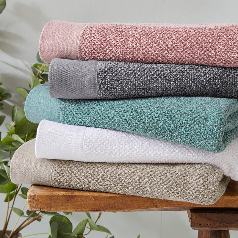 furn. Textured Weave Towels in Blush