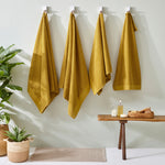 furn. Textured Weave Towels in Ochre