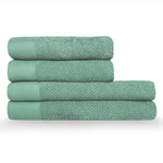 furn. Textured Weave Towels in Smoke Green