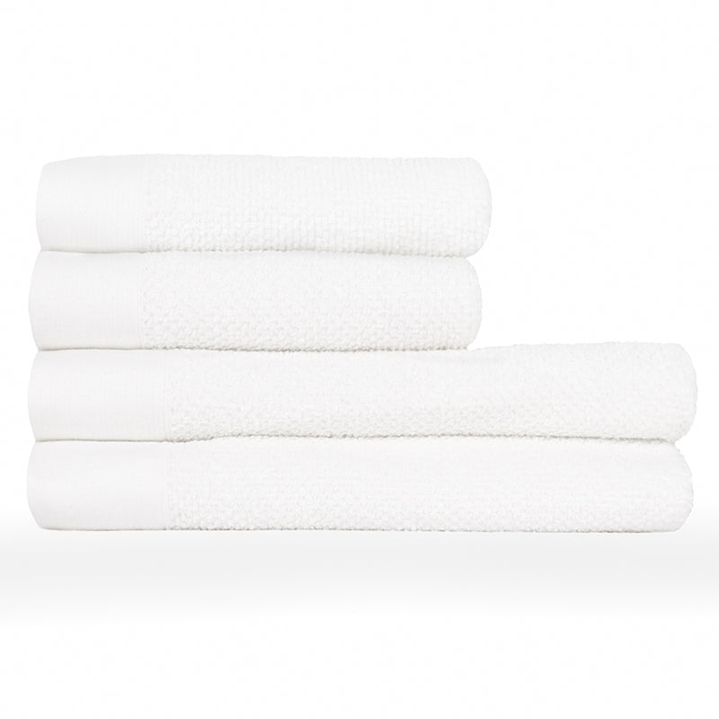 furn. Textured Weave Towels in White