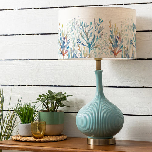 Abstract Blue Lighting - Ursula  & Coral Reef Eva  Complete Table Lamp Aqua/Cobalt Voyage Maison