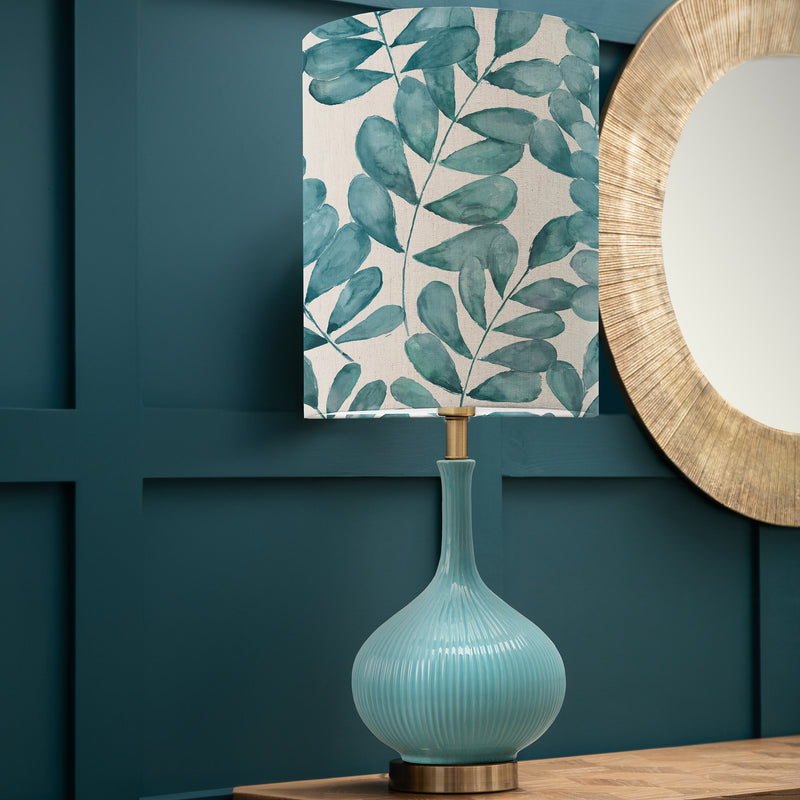 Floral Blue Lighting - Rowan Anna & Ursula Complete Table Lamp Aqua Additions