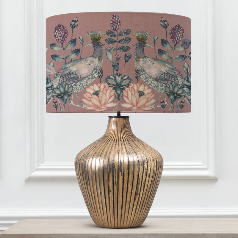 Floral Gold Lighting - Ahura Eva & Zelena Complete Table Lamp Glass/Mauve Voyage Maison